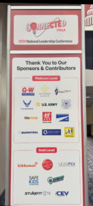 Photo of banner showing USEP-Ohio as a platinum sponsor of FCCLA